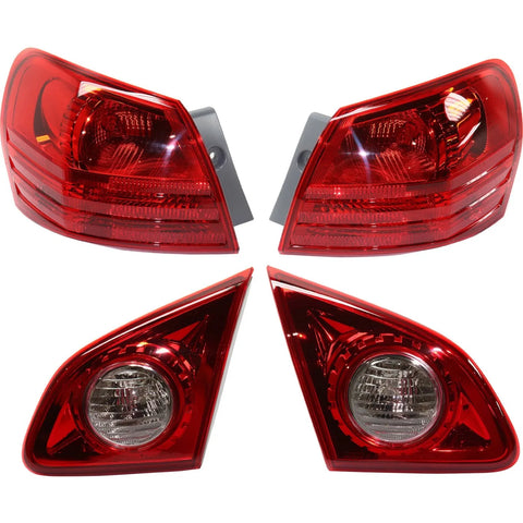 Tail Lights For 2008-13 Nissan Rogue 14-15 Select L R Inner Outer Clear/Red CAPA