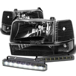 BLACK HOUSING HEADLIGHT+CLEA