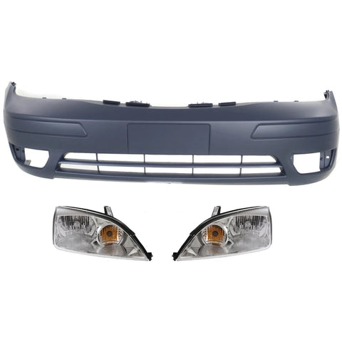 Headlight Kit For 2005-2007 Ford Focus Driver and Passenger Side Halogen
