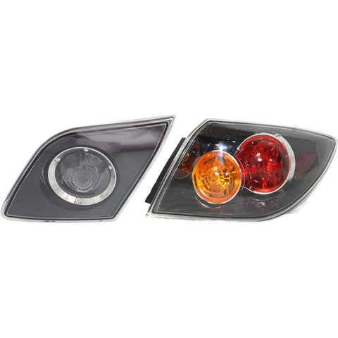 Tail Light Set For 2007-2009 Mazda 3 2009 3 Sport Right Inner Clear Lens Halogen