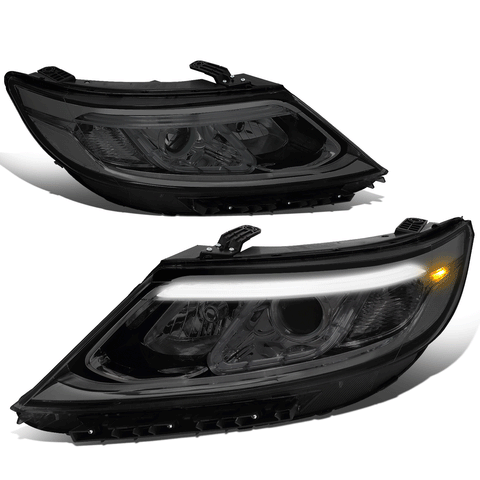 14-15 Sorento EX SX Pair LED DRL Bar Smoked/Clear Projector Headlights Lamps