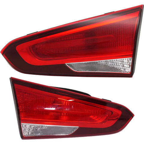 Tail Light Set For 2017-2018 Kia Forte Left and Right Clear/Red Halogen Assembly