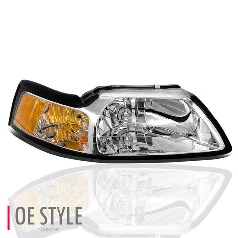 99-04 d Mustang OE Style Front Headlight Headlamp Right FO2502177 Chrome