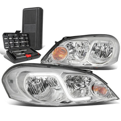 2006-2016 Chevy Impala Limited LED Bar Headlight Lamp+Tool Box Chrome/Clear