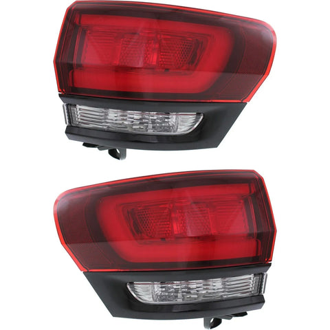 Halogen Tail Light Set For 2014-2017 Jeep Grand Cherokee SRT Outer w/ Bulbs 2Pcs