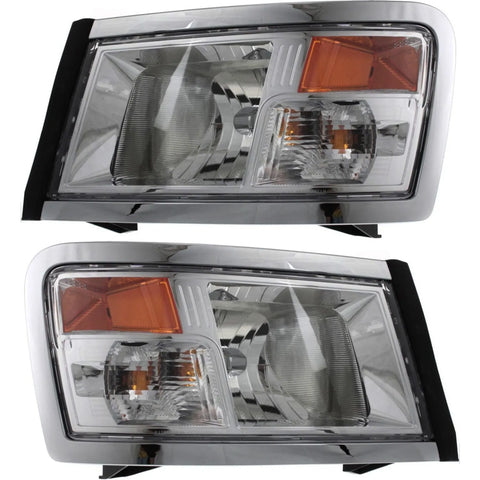 Headlight For 2008-2011 Dodge Dakota Driver and Passenger Side With Black Bezel