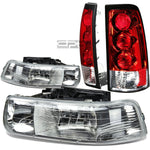 99-02 SILVERADO CHROME CRYSTAL HEADLIGHT+CORN