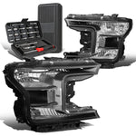 2018-2020 d F150 Black/Clear Signal Driving Headlight Head Lamp+Tool Box