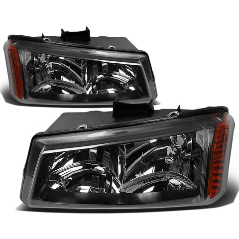 2003-2006 Chevy Silverado Black Housing Amber Corner Upper Headlight/Lamp