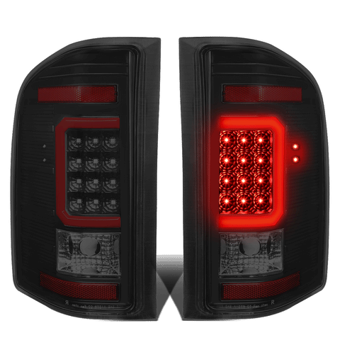 2007-2014 Chevy Silverado 1500 Red LED C-Tube Tail Brake Light Lamps Tinted