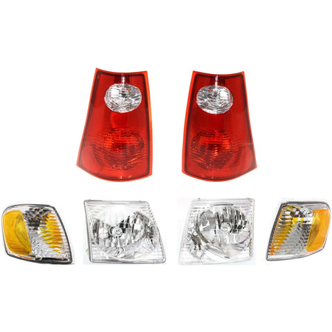 Tail Light Kit For 2001-2005 Ford Explorer Sport Trac LH RH Clear/Red Halogen