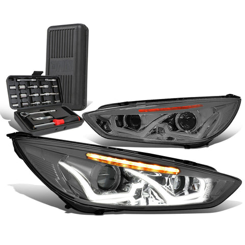 2015-2018 d Focus Dual LED DRL Projector Headlights+Too