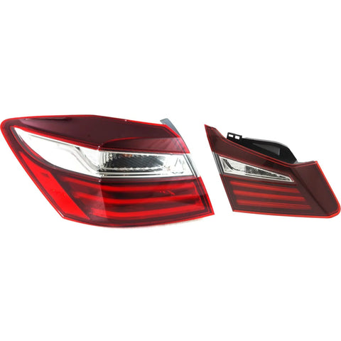Tail Light For 2016-2017 Honda Accord Driver Side Inner and Outer