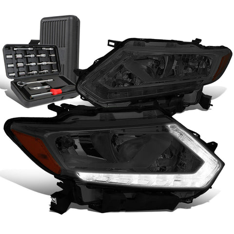 2014-2016 Rogue LED DRL Pair Smoked/Amber Side Headlight Head Lamp+Tool Box