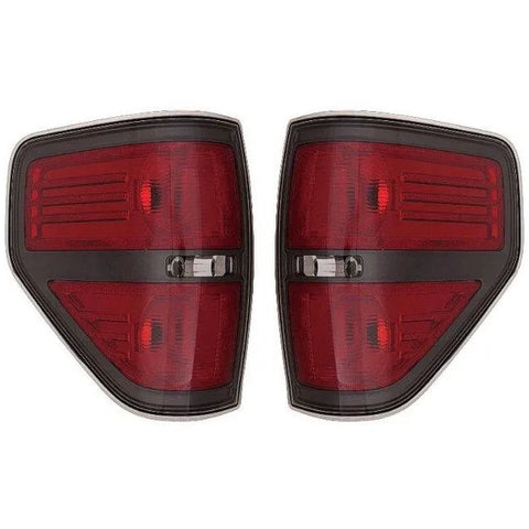 Halogen Tail Light Set For 2010-2013 Ford F-150 Gray Interior 2Pcs