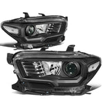 16-20 Toyota Tacoma Black Hosuing Clear Corner Projector Headlight/Lamp