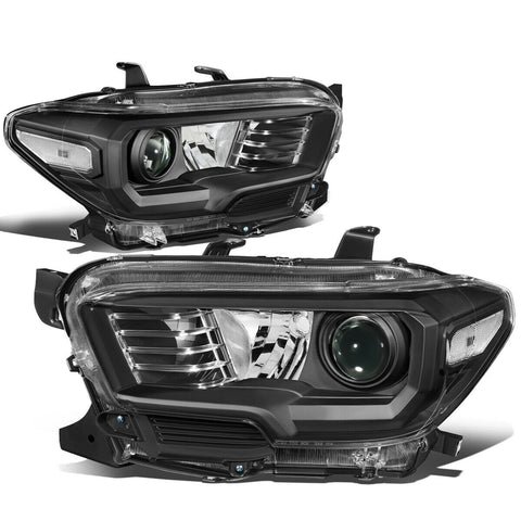 16-20 Toyota Tacoma Black Hosuing Clear Corner Projector Headlight/Lamp