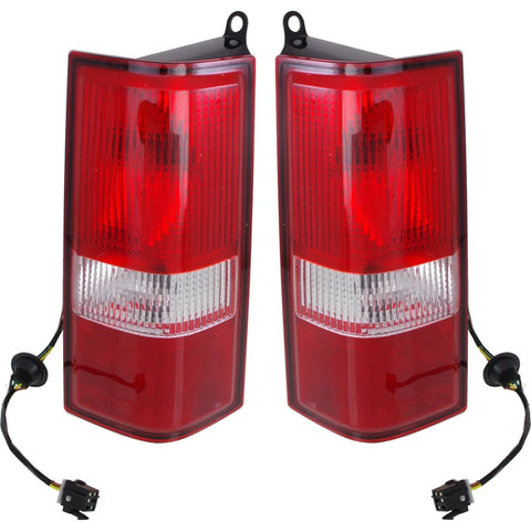 Tail Light Set For 2003-21 GMC Savana 2500 03-14 Express 1500 L R Clear/Red CAPA