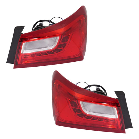 Tail Light Set For 2016-2018 Chevrolet Malibu Driver Passenger Outer w/ bulb LED