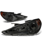 2011-2014 Sonata Smoked Housing Amber Corner Projector Headlight/Lamp Pair