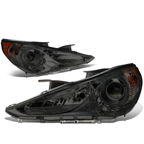 2011-2014 Sonata Smoked Housing Amber Corner Projector Headlight/Lamp Pair