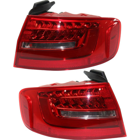 Tail Light Set For 2013-2016 Audi A4 A4 Quattro Left Right Outer Red Lens LED