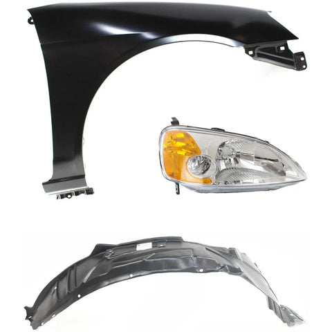 Fender Kit For 2001-2003 Honda Civic Front Right 2-Door Coupe 3pc
