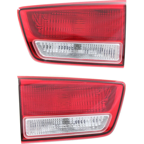 Tail Light Set For 2015 Kia Sedona Left and Right Inner Clear/Red Halogen CAPA