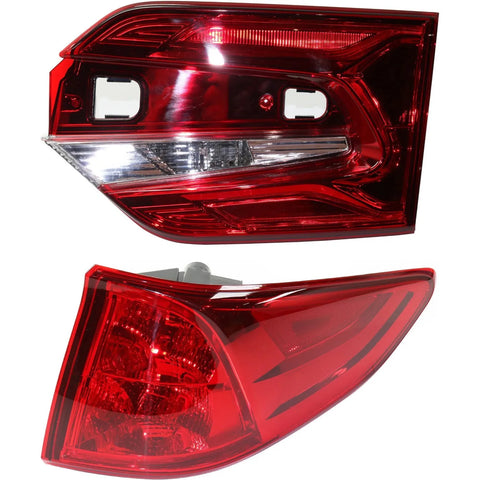 Tail Light Set For 2018-2023 Honda Odyssey RH Outer Clear/Red Halogen/LED CAPA