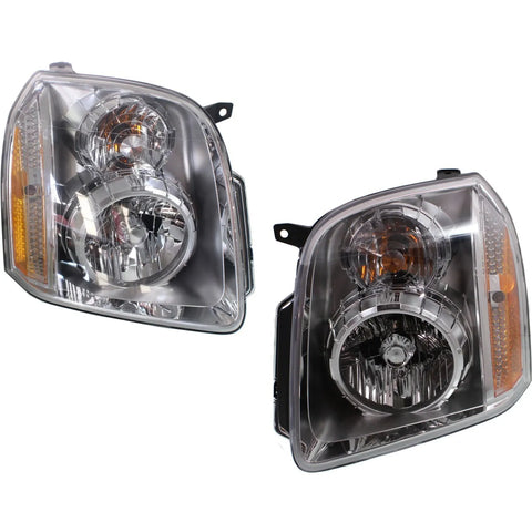 Headlights For 2007-2014 GMC Yukon Yukon XL 1500 LH RH CAPA Clear Lens Halogen