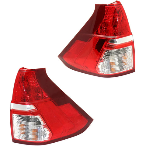 Tail Light Set For 2015-2016 Honda CR-V Left Right Lower Clear/Red Halogen CAPA