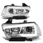 2011-2014 Dodge Charger LED DRL+Turn Signal Projector Headlight Chrome/Clear