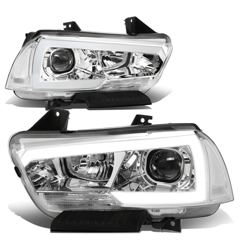 2011-2014 Dodge Charger LED DRL+Turn Signal Projector Headlight Chrome/Clear