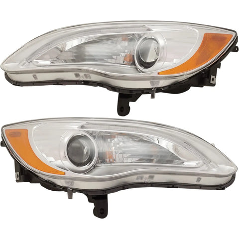 Headlight Set For 2011-2014 Chrysler 200 Left and Right With Wiring Harness 2Pc