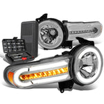 2007-2014 FJ Cruiser LED DRL Bar Sequential Chrome/Amber Headlight+Tool Box