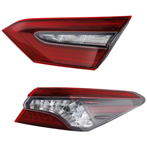 Tail Light Set For 2021-2022 Toyota Camry Camry RH Inner Outer Clear/Red Halogen