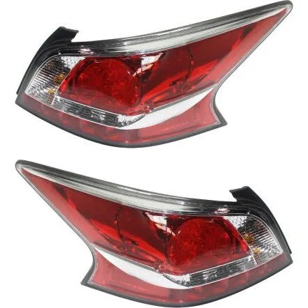 LED Tail Light Set For 2014-2015 Nissan Altima Clear/Red Lens w/ Bulbs 2Pcs