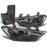 2017-2018 Elantra Seadan Black Clear Corner Headlight head Lamps+Tool Box