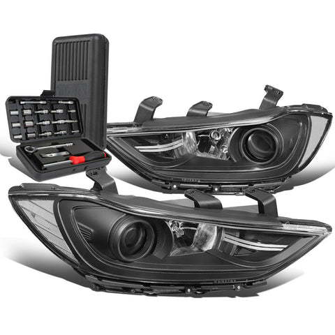 2017-2018 Elantra Seadan Black Clear Corner Headlight head Lamps+Tool Box