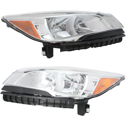 Headlight Set For 2013-2016 Ford Escape Left and Right Upper With Bulb 2Pc