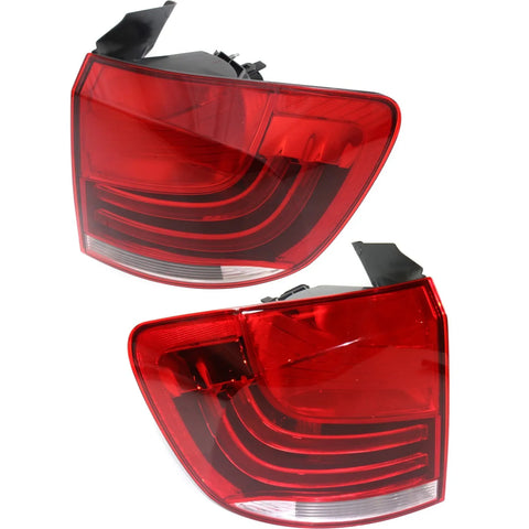 Tail Light Set For 2012-2015 BMW X1 Left and Right Outer Clear/Red Halogen