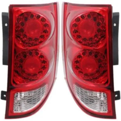Halogen Tail Light Set For 2011-2017 Dodge Grand Caravan Clr/Rd w/Blbs 2Pcs CAPA