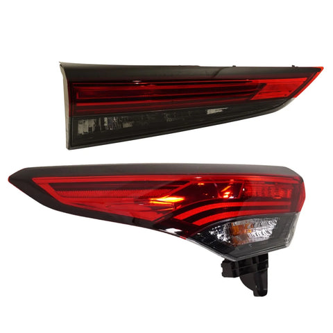 Tail Light Set For 2020-2021 Toyota Highlander Left Inner Outer Clear/Red LED