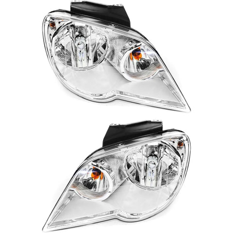 Headlight Set For 2007-2008 Chrysler Pacifica Left and Right With Bulb CAPA 2Pc