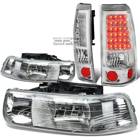 99-02 SILVERADO CHROME CRYSTAL HEADLIGHT+CORN
