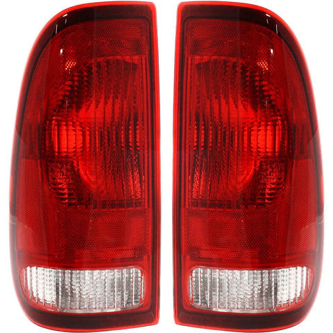 Halogen Tail Light Set For 1997-2003 Ford F-150 Styleside Clear/Red 2Pcs CAPA