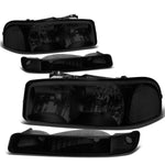 99-07 GMC Sierra Yukon XL Tinted Housing Clear Corner Headlight+Bump