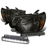 SMOKED HOUSING TINT HEAD+AMBER CORNER+LED FOG LIGHT KIT  12-15 TOYOTA TACOMA
