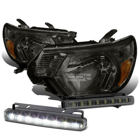 SMOKED HOUSING TINT HEAD+AMBER CORNER+LED FOG LIGHT KIT  12-15 TOYOTA TACOMA