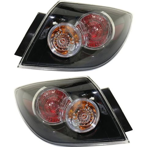 Pair Tail Light for 2007-2009 Mazda 3 & 2009 3 Sport Hatchback Halogen Assy